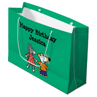Grand Sac Cadeau Meilleurs amis Maisy et mains pointillées de prise