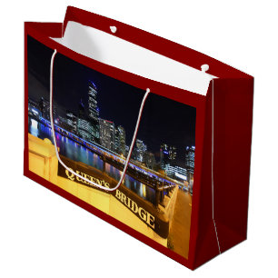 Grand Sac Cadeau Melbourne Australie Lumières CBD au-dessus du pont