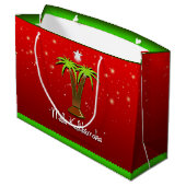 Grand Sac Cadeau Mele Kalikimaka Palm Tree pour Noël (Dos Angle)