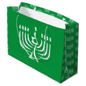 Grand Sac Cadeau Menorah moderne blanche (Dos Angle)