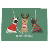 Grand Sac Cadeau Meowy Christmas Cats (Dos)
