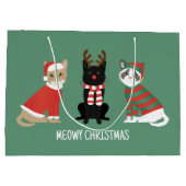 Grand Sac Cadeau Meowy Christmas Cats (Dos)