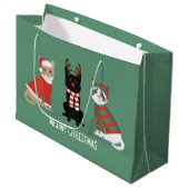 Grand Sac Cadeau Meowy Christmas Cats (Devant Angle)