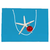 Grand Sac Cadeau Mer et salutations Plage Noël (Dos)