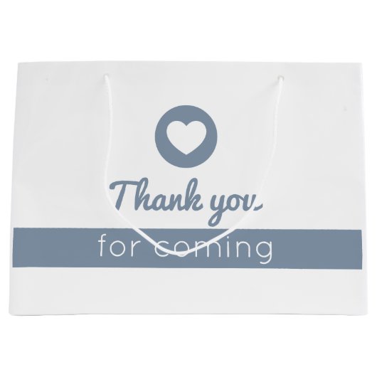 Grand Sac Cadeau Merci À Venir | Elégant bleu foncé (Devant)