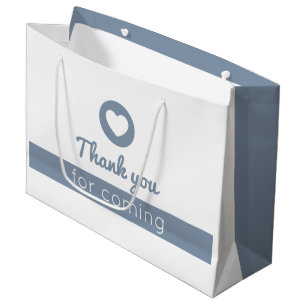 Grand Sac Cadeau Merci À Venir Elégant bleu foncé