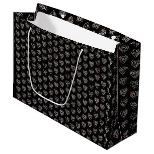 Grand Sac Cadeau Merci & cœur en 44 langues sous forme de motif en