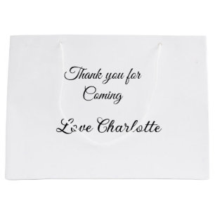 Grand Sac Cadeau merci d'être venu nom à ajouter message texte 