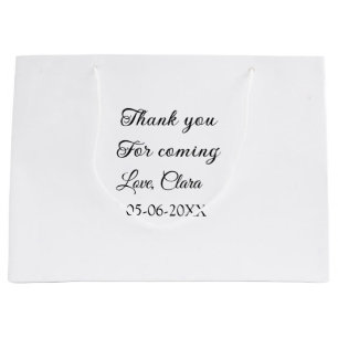 Grand Sac Cadeau merci d'être venu nom du texte message