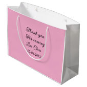 Grand Sac Cadeau merci d'être venu nom du texte message (Dos Angle)