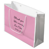 Grand Sac Cadeau merci d'être venu nom du texte message (Devant Angle)