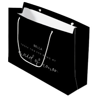 Grand Sac Cadeau Merci Élégant Et Moderne, Maid Of Honor