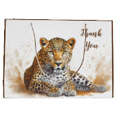 Grand Sac Cadeau Merci Leopard Portrait animal (Dos)