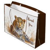 Grand Sac Cadeau Merci Leopard Portrait animal (Dos Angle)