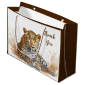 Grand Sac Cadeau Merci Leopard Portrait animal (Devant Angle)