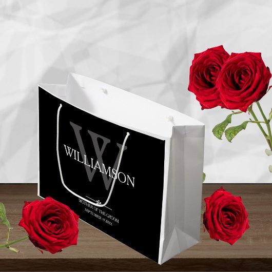 Grand Sac Cadeau Mère Du Groom Cadeau Monogramme Élégant Mariage