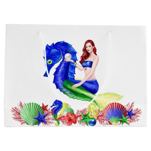 Grand Sac Cadeau Mermaid Deep Blue (Dos)