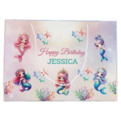 Grand Sac Cadeau Mermaid magique Joyeux anniversaire (Dos)