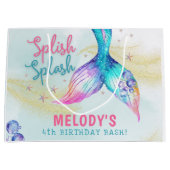 Grand Sac Cadeau Mermaid Tail Glitter Splish Splash birthday (Devant)