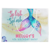 Grand Sac Cadeau Mermaid Tail Glitter Splish Splash birthday (Dos)