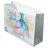 Grand Sac Cadeau Mermaid Tail Glitter Splish Splash birthday (Devant Angle)