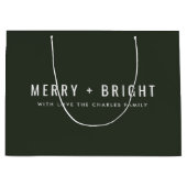 Grand Sac Cadeau Merry and Bright | Stylish Dark Green (Devant)