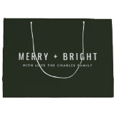 Grand Sac Cadeau Merry and Bright | Stylish Dark Green (Dos)