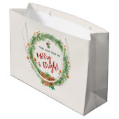 Grand Sac Cadeau Merry & Bright Christmas Wreath (Dos Angle)