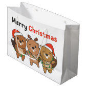 Grand Sac Cadeau Merry Christmas (Devant Angle)
