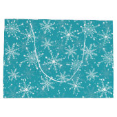 Grand Sac Cadeau MERRY Snowflakes Blue (Dos)