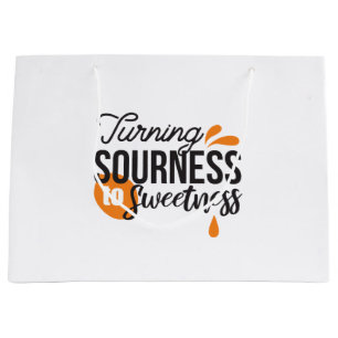 Grand Sac Cadeau Message de vie positif - Transformer l'acide en su