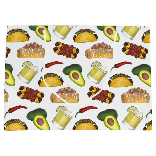 Grand Sac Cadeau Mexique Tex Mex Nourriture Taco Enchilada Chimicha (Devant)