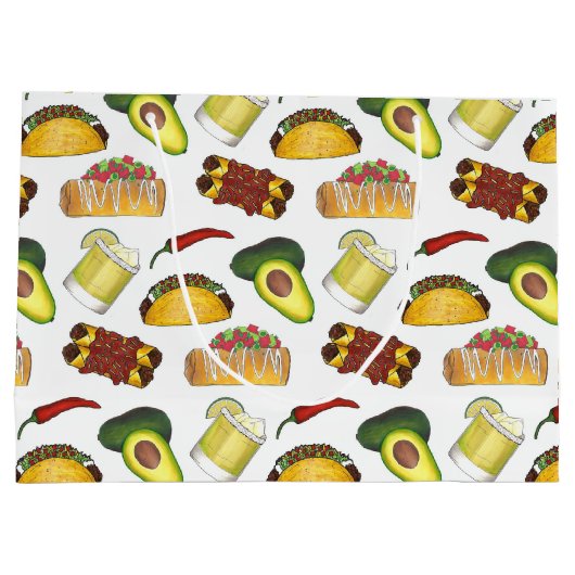 Grand Sac Cadeau Mexique Tex Mex Nourriture Taco Enchilada Chimicha (Dos)