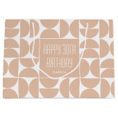 Grand Sac Cadeau Mi-siècle moderne Anniversaire Rétro 30e Rose (Devant)