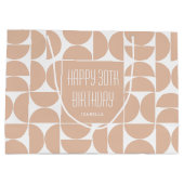 Grand Sac Cadeau Mi-siècle moderne Anniversaire Rétro 30e Rose (Dos)