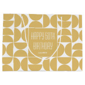 Grand Sac Cadeau Mi-siècle moderne Anniversaire Rétro 60e Jaune (Dos)