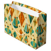 Grand Sac Cadeau Mi-siècle rétro Noël étoile atomique ornement (Dos Angle)