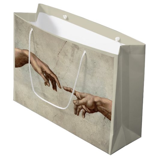 Grand Sac Cadeau Michaelangelo mains création adam dieu (Devant Angle)