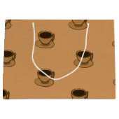 Grand Sac Cadeau Mid Century Moderne Brown Cosy Coffee Cup (Devant)