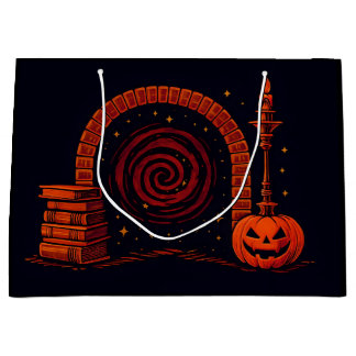 Grand Sac Cadeau Midnight Hearth Médiéval-Orange et noir