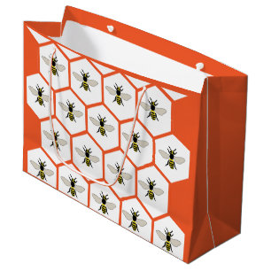 Grand Sac Cadeau Miel Bee Honeycomb Bees Fun Cute