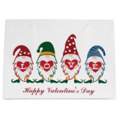 Grand Sac Cadeau mignon amour gnome de Saint Valentin ajouter du te (Devant)