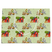 Grand Sac Cadeau mignon animaux de ferme carrelé motif (Devant)