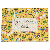Grand Sac Cadeau mignon émoji amour entend baiser sourire motif (Devant)