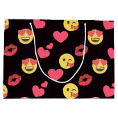 Grand Sac Cadeau mignon émotion douce amour coeur baiser lèvres mot (Dos)