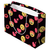 Grand Sac Cadeau mignon émotion douce amour coeur baiser lèvres mot (Dos Angle)