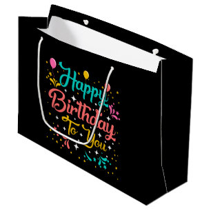 Grand Sac Cadeau mignon personne Joyeux fête d'anniversaire