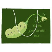 Grand Sac Cadeau mignon trois pois ajouter des triplés de texte (Dos)