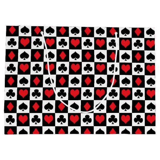 Grand Sac Cadeau Mignonne carte couleur motif casino partie (Dos)