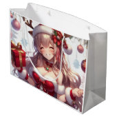 Grand Sac Cadeau mignonne fille de Noël anime (Dos Angle)